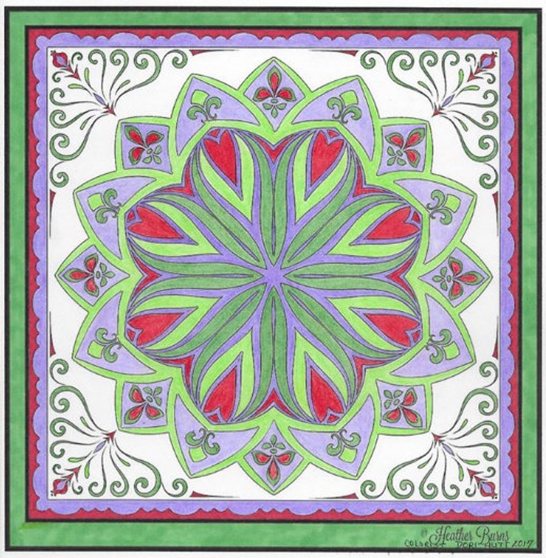 Coloring Page/Art Nouveau Flower Mandala/Adult | Etsy