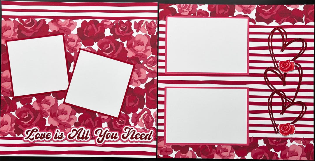 Love is All You Need Layout- 12x12 Premade Scrapbook Pages - Etsy