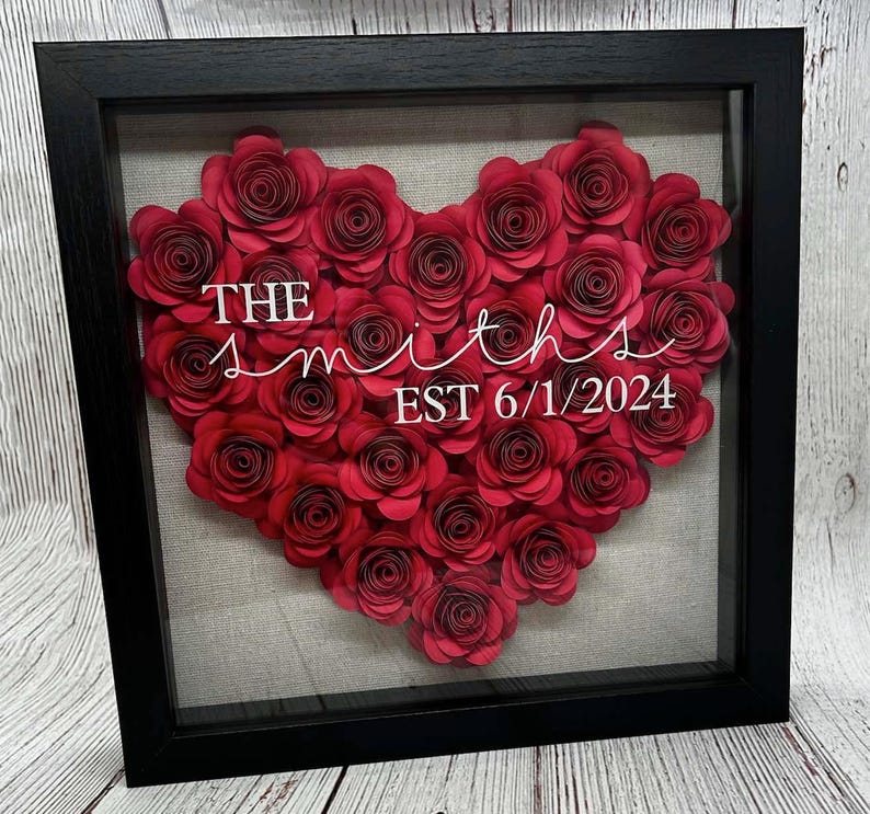 Heart Anniversary Shadow Box - Etsy