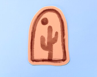 Minimalist Cactus Water Bottle Sticker