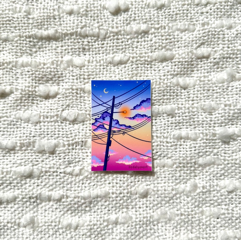 Sunset Summer Vibes Water Bottle Sticker - Etsy