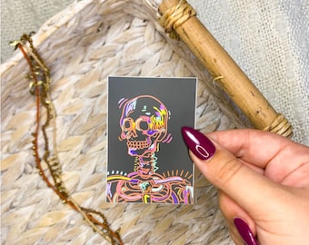 Colorful Skeleton Water Bottle Sticker