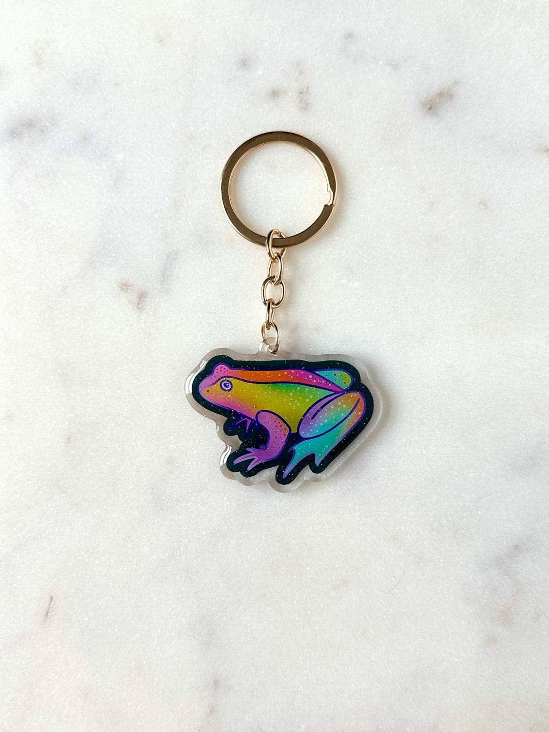 Glitter Frog Acrylic Keychain - Etsy
