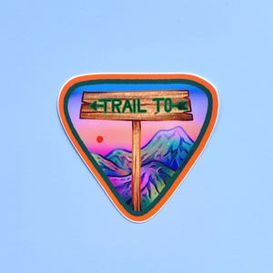 Hiking Mountains Water Bottle Sticker