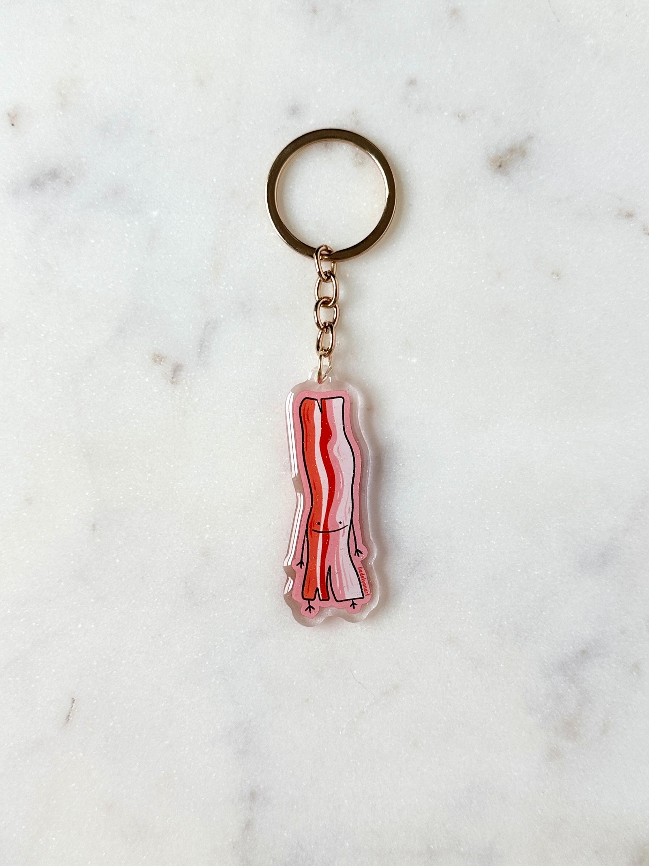 Bacon Dude Acrylic Keychain