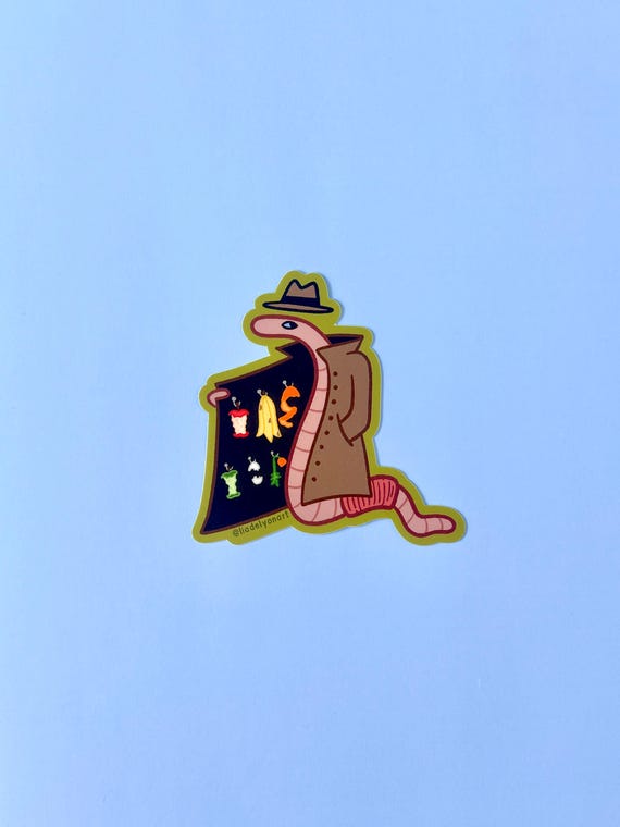 Shady Worm Water Bottle Sticker