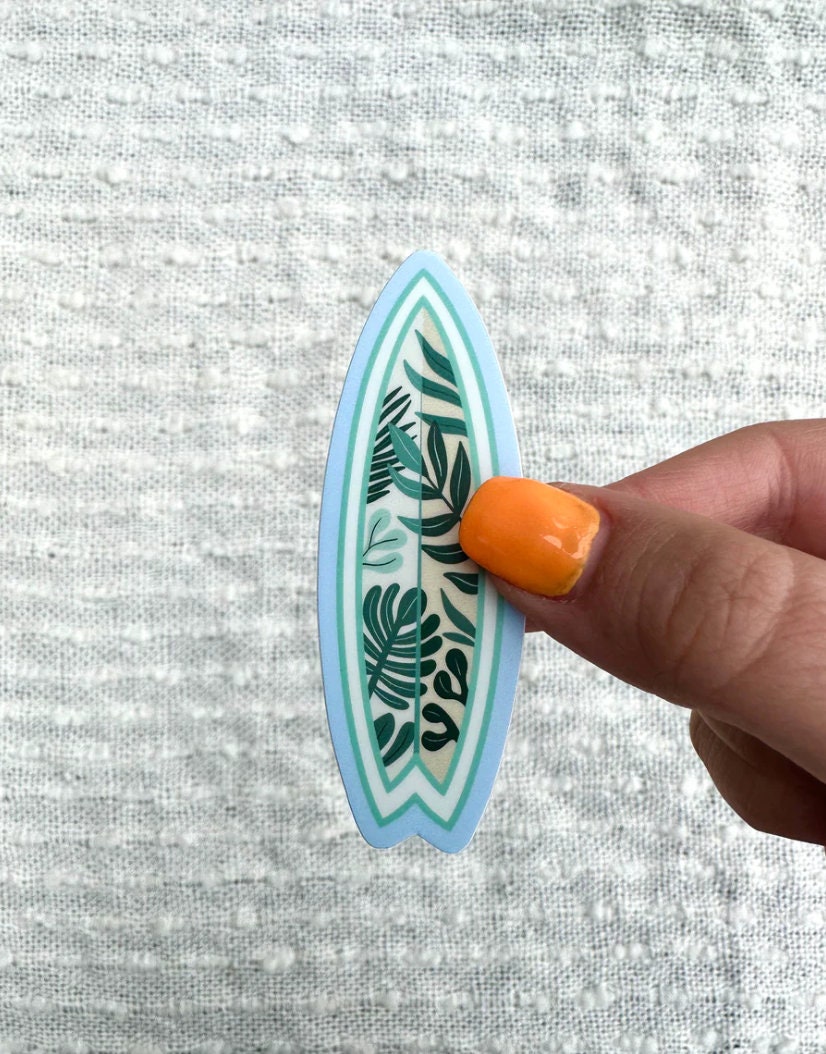 Transaqua Sticker Tropical Surfboard Water Bottle Sticker - Etsy
