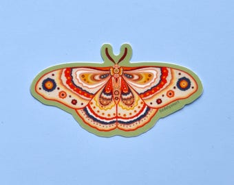 Green Moth Water Bottle Sticker