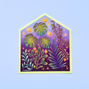 Tropical Greenhouse Water Bottle Sticker