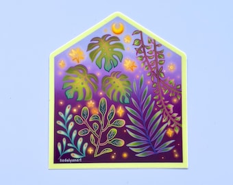 Tropical Greenhouse Water Bottle Sticker