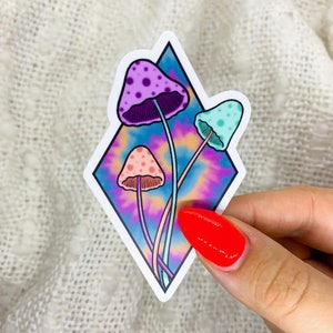 Botella de agua Tie Dye Mushroom Pegatina