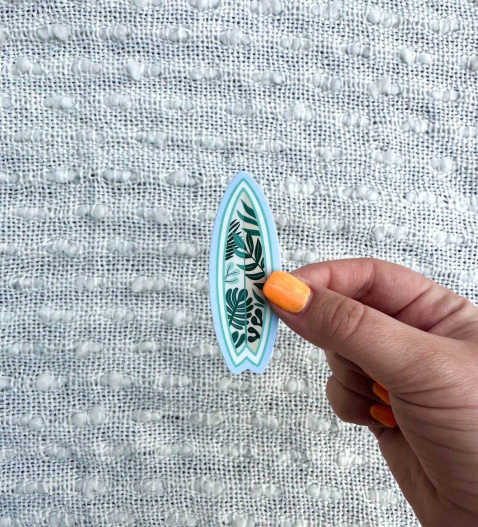 Transaqua Sticker Tropical Surfboard Water Bottle Sticker - Etsy