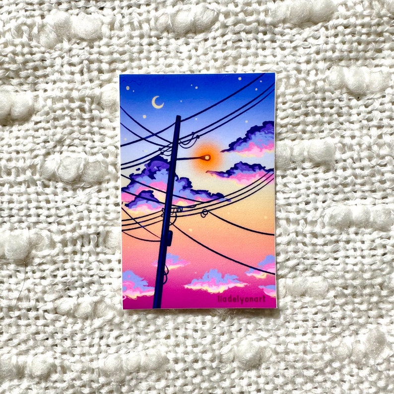 Sunset Summer Vibes Water Bottle Sticker - Etsy