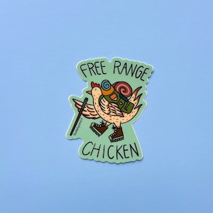 Free Range Chicken Water Bottle Sticker
