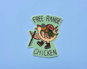Free Range Chicken Water Bottle Sticker