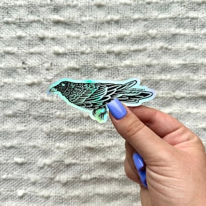 Raven Holographic Sticker, Laptop Decal