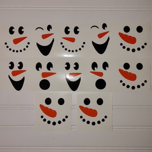 Christmas Decal Pack/Snowman Decal Pack/Ornament Decals/Wood Block Decor/Christmas Ornament Stickers/Snowman Faces/Mug Decal/Glass Decal