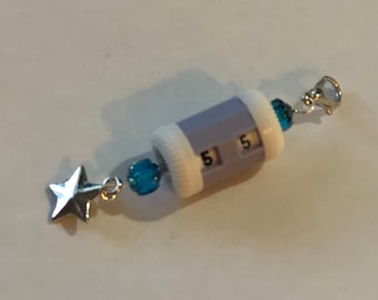 Light Purple beaded row counter with star dongle