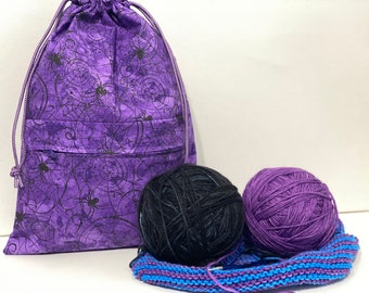 Bolsa para proyecto Sparkle Spider con bolsillo frontal