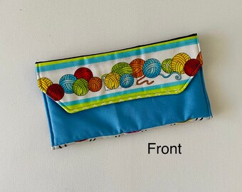 Quilted Eye Glasses Case in knitting and sheep Print