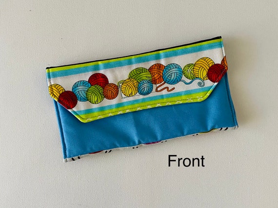 Quilted Eye Glasses Case in Knitting and Sheep Print