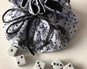 Large Dice Bag/Jewellery Cinch in Dice Print