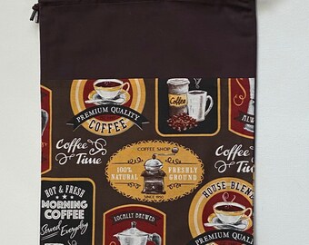 Bolsa para proyecto de café matutino en dos tonos sin bolsillo frontal