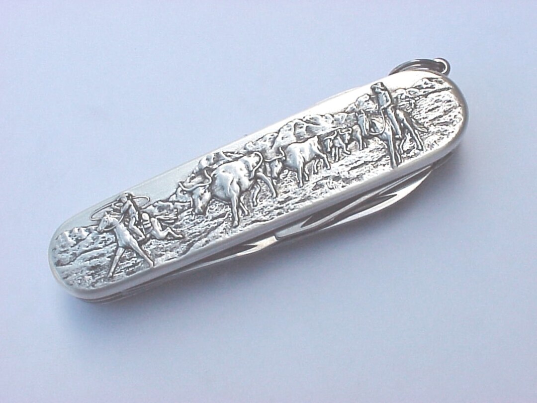 Victorinox Carved Stainless Steel Spartan Swiss Army Knife Cowboys Etsy