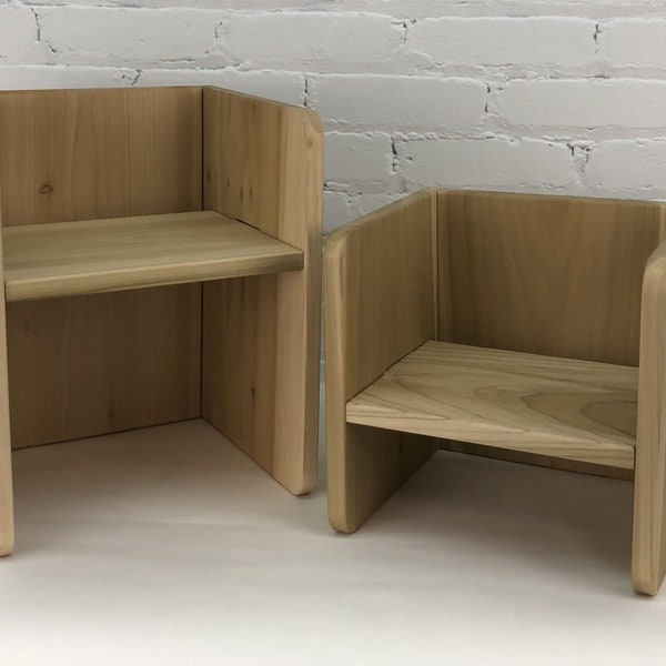 Child chair set- 1 large and one small, Montessori toddler chair, childrens table set