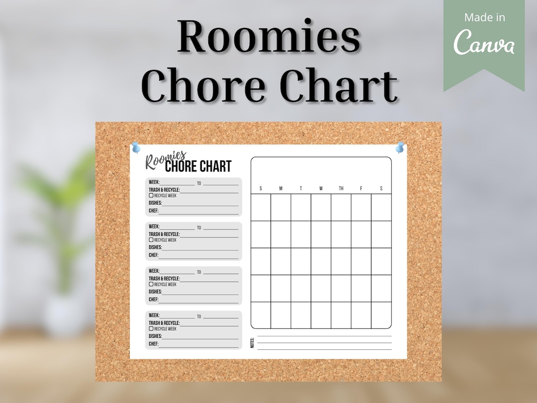 Roommates Chore Chart Template Customizable Chore Chart Template