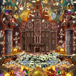 Prosperity Poster Gargoyle Haunted House- Portal Vision Board Sigil Manifestation Money Drawing Wealth Abundance Fortune Luck Come to me