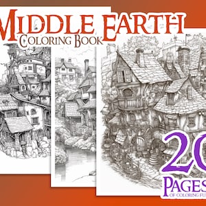 Middle Earth Coloring Book Lord of the rings Homes and Villages from Middle Earth