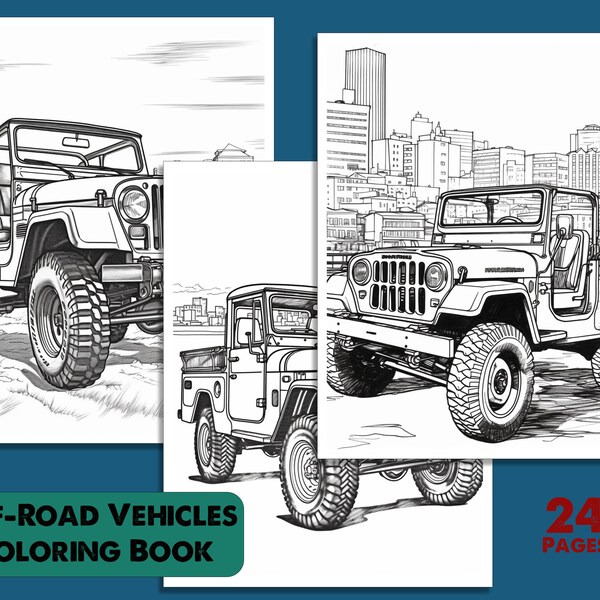 Off-Road Vehicles Coloring Book | Jeep Style Vehicles | Coloring Book