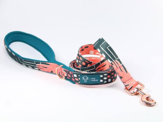 Smycz Psa Monstera Gold Rosepink Gold Sprzętpatterndesign