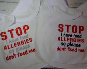 This Princess has Allergies Embroidered Baby Pull-Over Bib Gift Girl Allergy