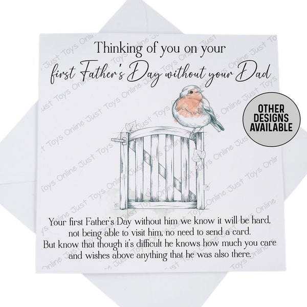 Thinking of you on Father's Day Card, First Fathers Day without Him Card for Friend with Poem, Loss of Dad Sympathy Memorial Card