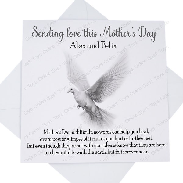 Sending Love on Mother's Day Card, Sympathy Loss of Mum Card for Friend with Poem, Mothers Day Bereavement Card, Personalised