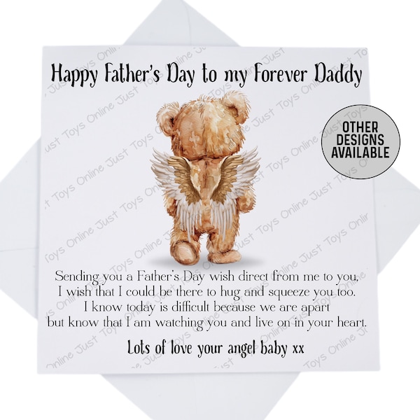 Father's Day Card from Baby in Heaven, Fathers Day Card for Daddy from Angel Baby with Poem, Baby Loss Bereaved Dad Personalised Card