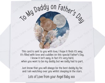 Father's Day Card for Daddy From Baby in Heaven, Angel Baby Happy ...