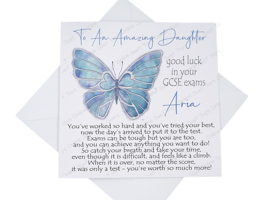 Good Luck in Your Exams Card, Personalised Poem Card for Grandson Son ...
