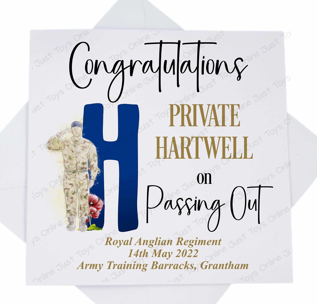 Passing Out Card Personalised Army Soldier Initial Passing Etsy UK