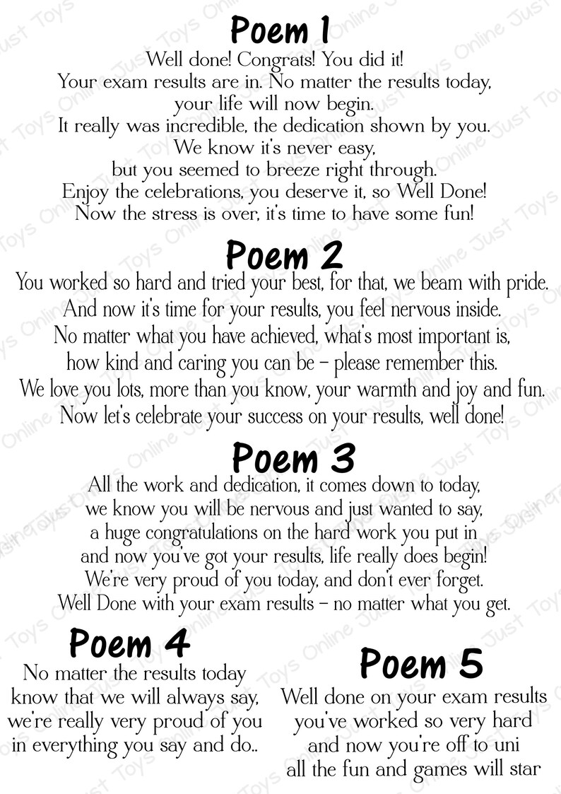 Next Level Poem Personalised Congratulations Well Done GCSE A Level Results Exams Card ...