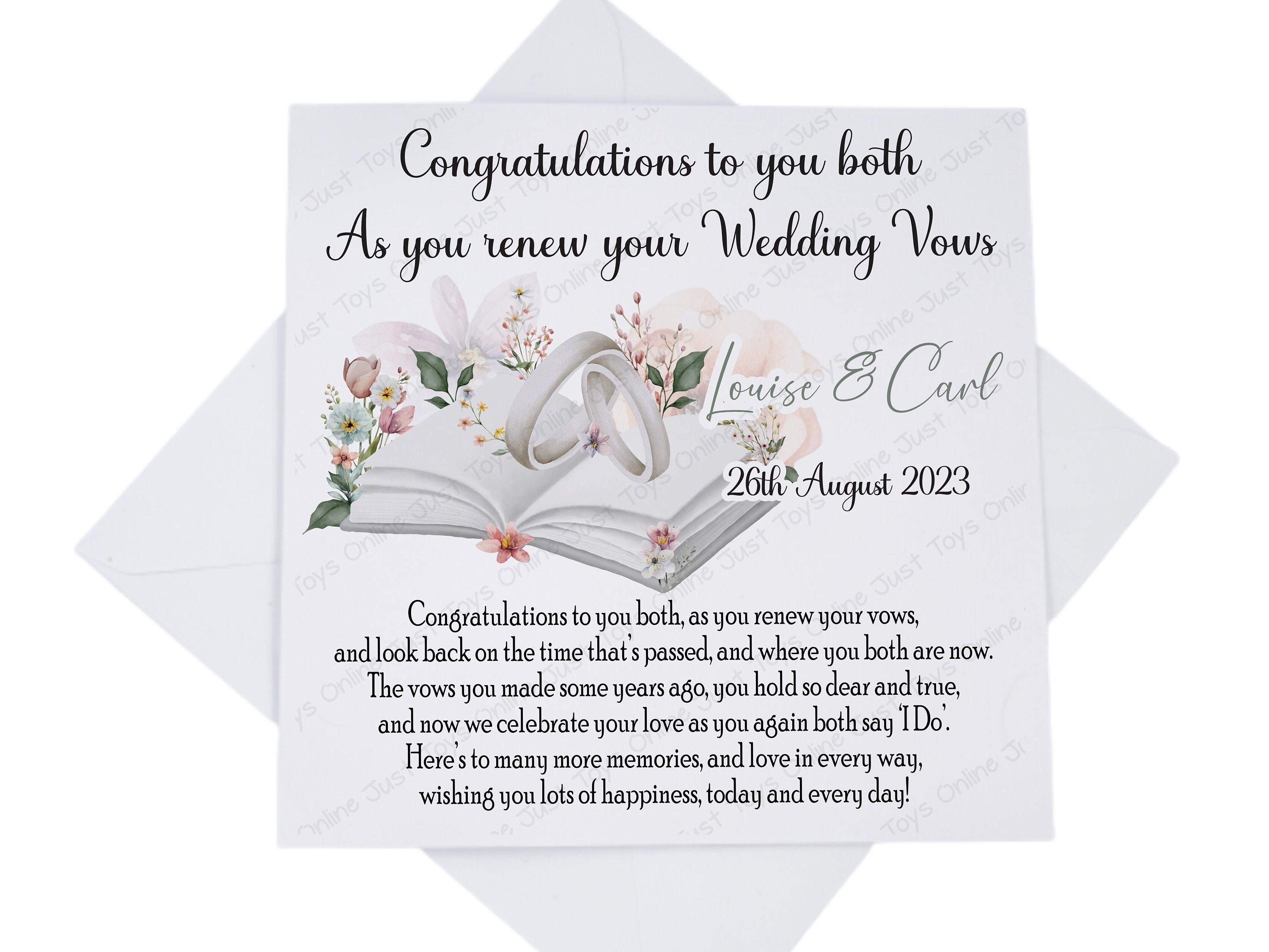 thumbnail image 2 of Gown And Tuxedo Desserts Renewing Wedding Vows Die Cut Anniversary Congratulations Card For Couple 2 of 13
