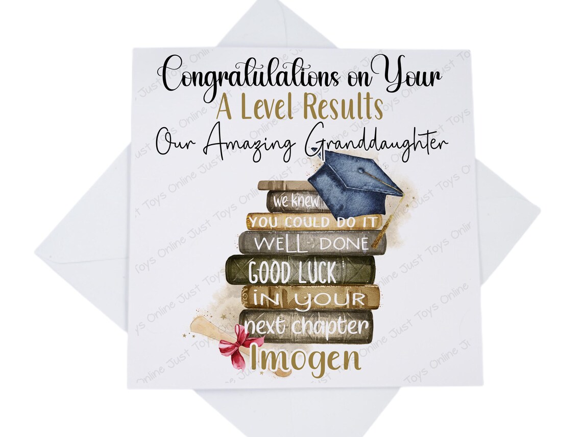 Personalised Congratulations Well Done GCSE A Level Results Exams Card ...