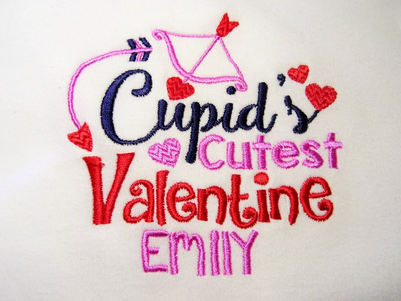 Personalised Embroidered Valentine/'s Day Cupid/'s Cutest Valentine Boys or Girls Vest Short Sleeved Bodysuit New Baby Gift Shower Add A Name