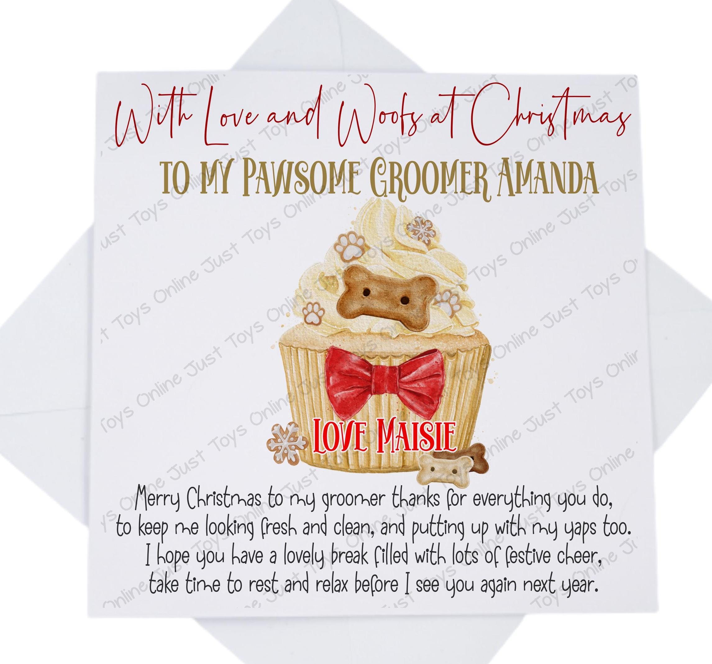 Dog Groomer Christmas Card, Personalised Christmas Card for Dog Groomer ...