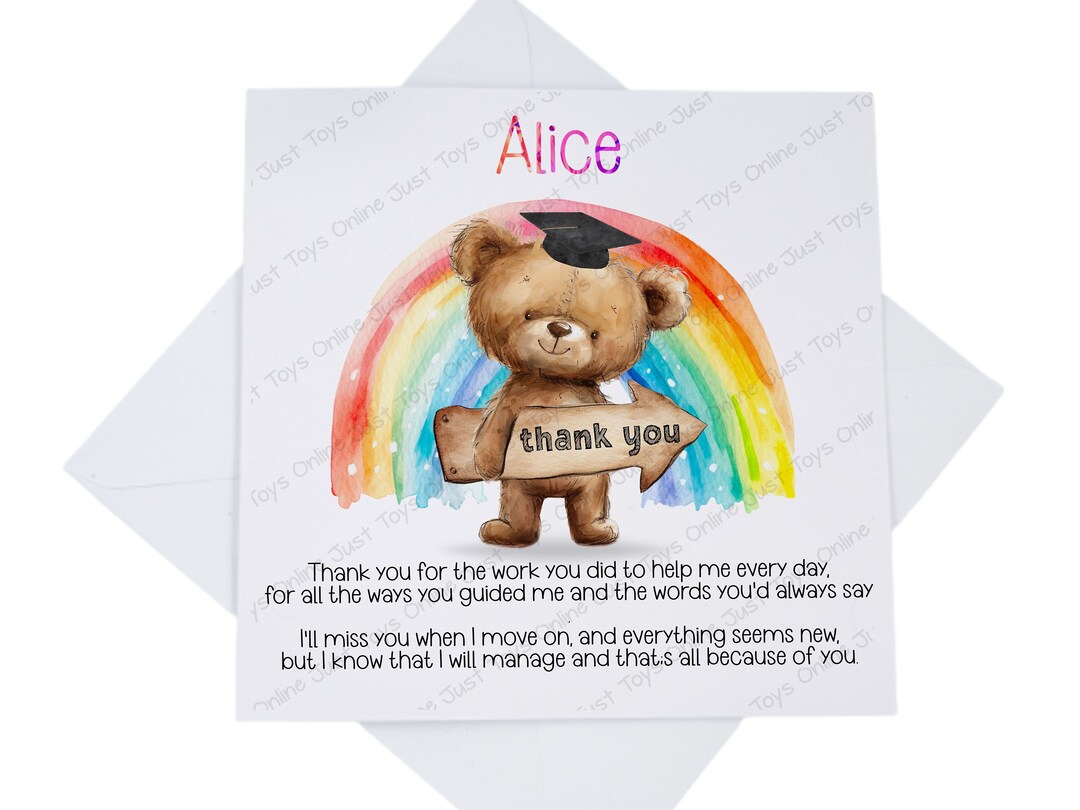 Personalised Thank You Nursery Teacher Card, End of Term Card for ...
