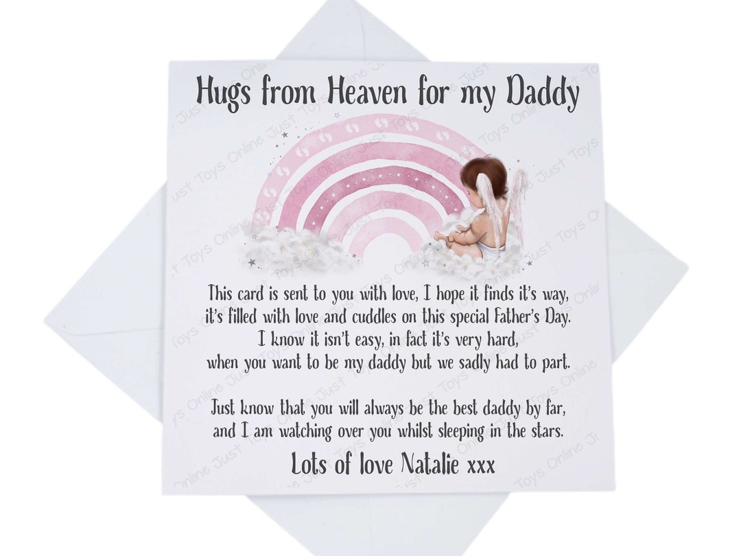 Father's Day From Baby in Heaven Card, Angel Baby Fathers Day Card With ...