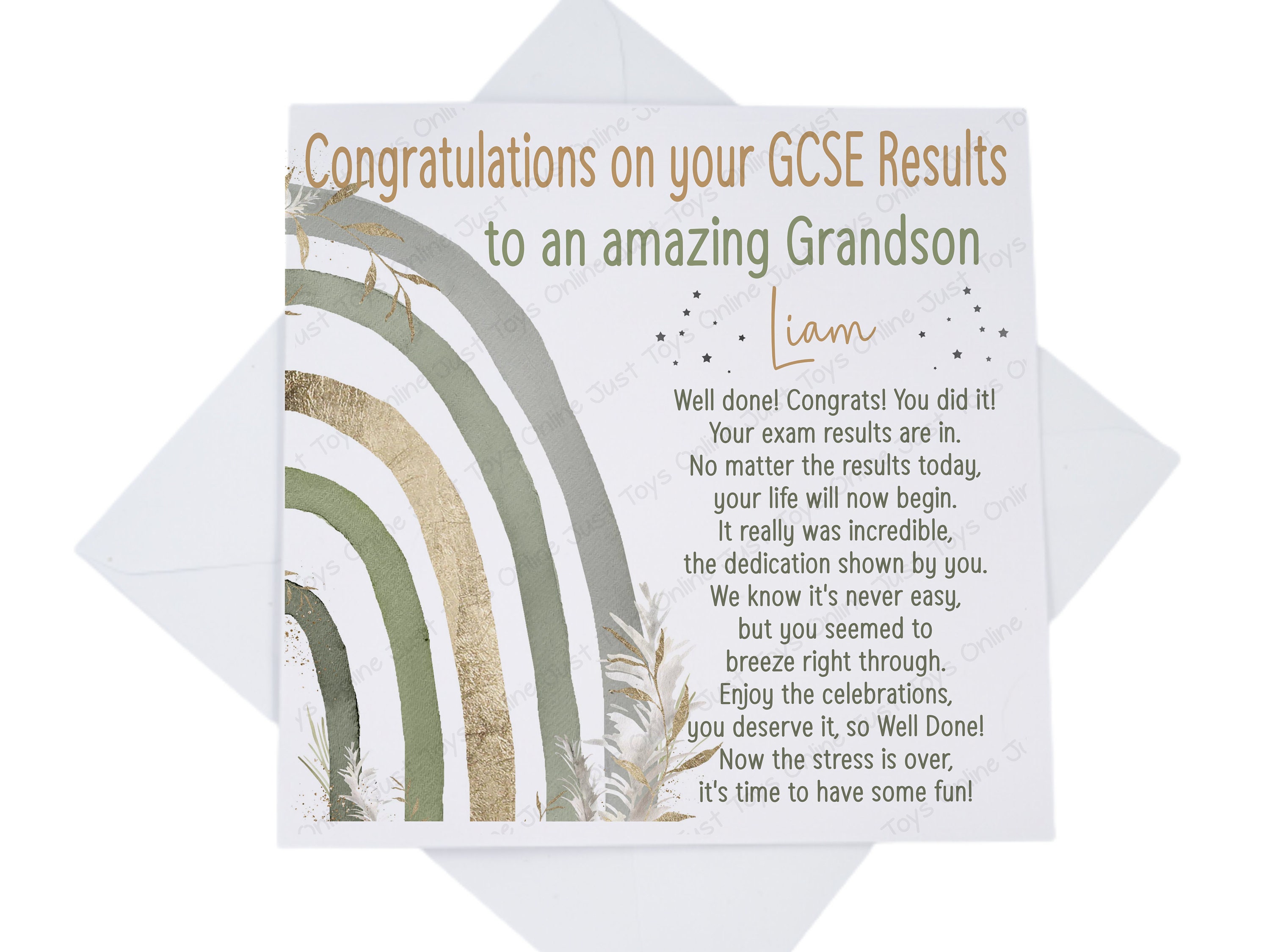 Congratulations on Your Exam Results Card, Well Done GCSE A Level ...