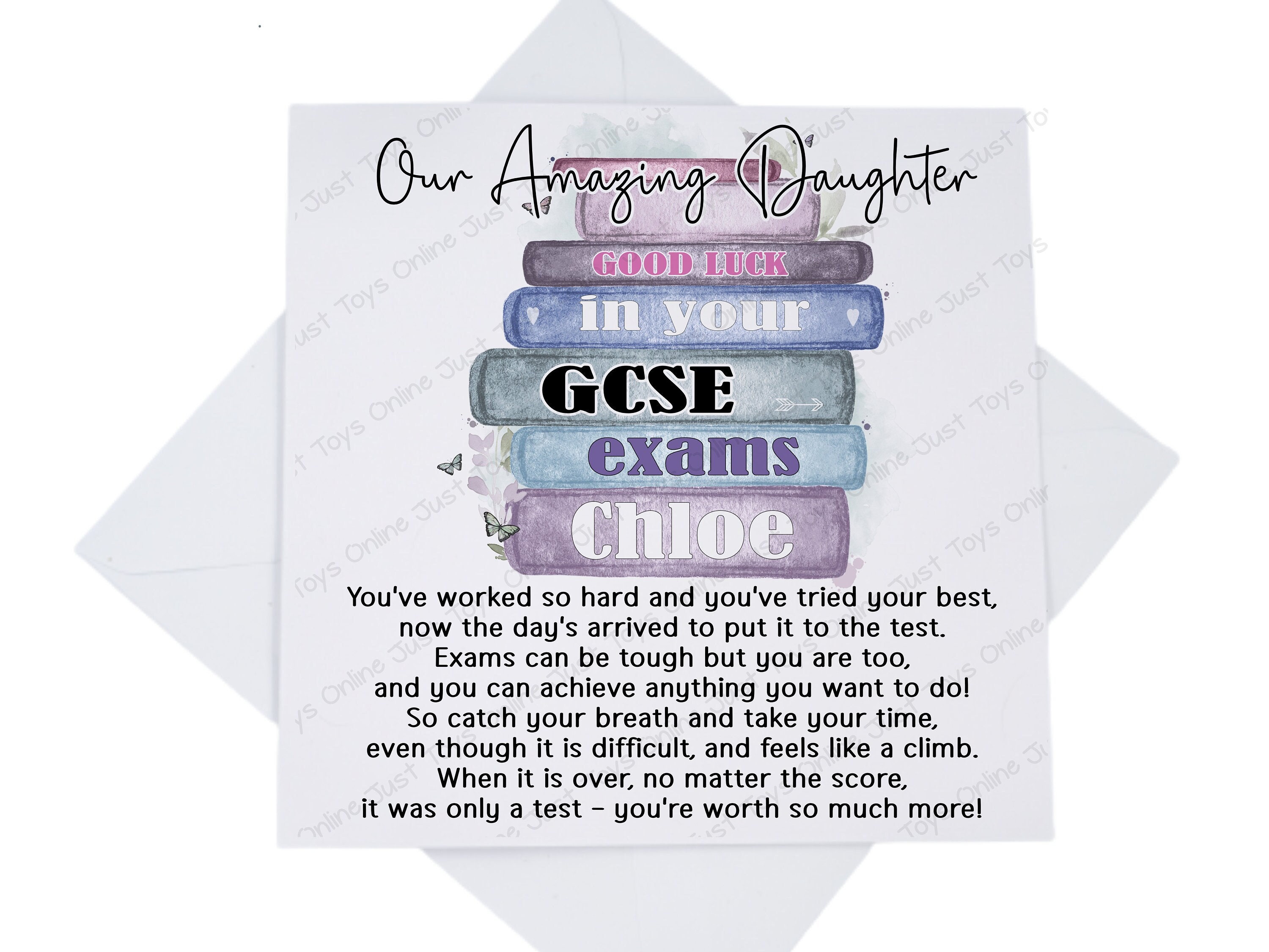 Good Luck in Your Exams Card, Personalised Poem Card for Grandson Son ...